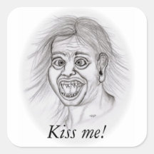 Kiss ME ! - Dessin de crayon Sticker Carré