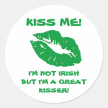 Kiss Me-Green Irish Kiss Stickers