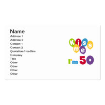 Kiss Me I'm 50 Birthday T-shirts and Gifts Business Card Template