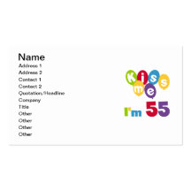 Kiss Me I'm 55 Birthday Tshirts and Gifts Business Card