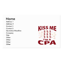 Kiss Me I'm A CPA Business Cards