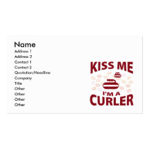 Kiss Me I'm A Curler Business Cards