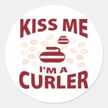 Kiss Me I'm A Curler Sticker