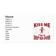 Kiss Me I'm A Deep Sea Diver Business Card Template