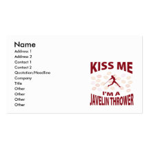 Kiss Me I'm A Javelin Thrower Business Cards