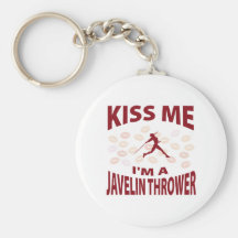 Kiss Me I'm A Javelin Thrower Keychain
