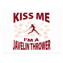 Kiss Me I'm A Javelin Thrower Postcards