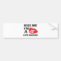 Kiss me i'm a lifeguard bumper stickers