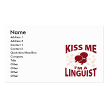 Kiss Me I'm A Linguist Business Card