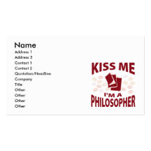 Kiss Me I'm A Philosopher Business Card