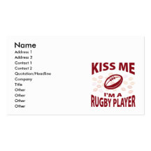 Kiss Me I'm A Rugby Player Business Card
