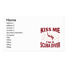 Kiss Me I'm A Scuba Diver Business Card Templates