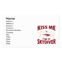 Kiss Me I'm A Skydiver Business Card Template