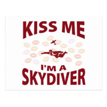 Kiss Me I'm A Skydiver Post Cards