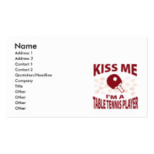Kiss Me I'm A Table Tennis Player Business Card Template