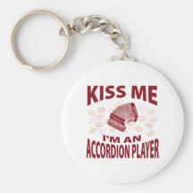 Kiss Me I'm An Accordion Player Keychain