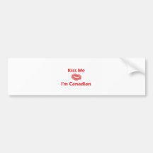Kiss Me I'm canadian Bumper Sticker