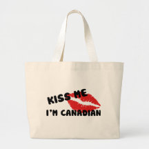 Kiss Me I'm Canadian Canvas Bag