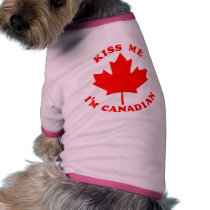 Kiss Me Im Canadian Dog Tee Shirt