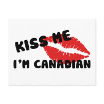 Kiss Me I'm Canadian Postcard