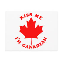Kiss Me Im Canadian Post Card