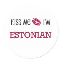 Kiss Me I'm ESTONIAN Stickers