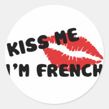 Kiss Me I'm French Round Stickers