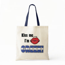 Kiss Me I'm Greek Canvas Bags