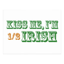 Kiss Me I'm Half Irish Postcard