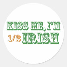 Kiss Me I'm Half Irish Round Sticker