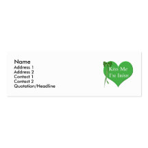 Kiss Me Im Irish Business Card