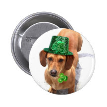 Kiss me I'm Irish Dachshund Pinback Buttons