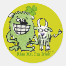 Kiss Me Im Irish Funny Stickers Seals