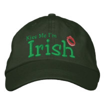Kiss Me I'm Irish Ladies Embroidered Hat