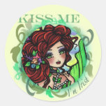 "KISS ME, I'm Irish" Mermaid Fantasy Art Sticker