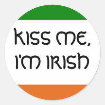 KISS ME, I'M IRISH ROUND STICKERS