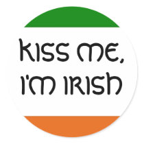 KISS ME, I'M IRISH ROUND STICKERS