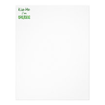 Kiss Me I'm Organic Green Saying Personalized Letterhead