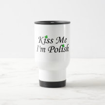Kiss Me Im Polish St Patricks Day Clovers Coffee Mug