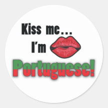 Kiss me I'm Portuguese Stickers