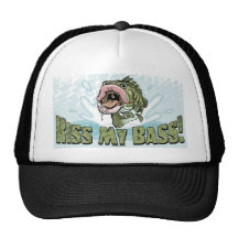 Kiss My Bass Big Mouth Fish Gear Trucker Hats