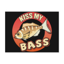 Kiss My Bass Fishing T-shirts Gifts Post Card