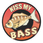 Kiss My Bass Fishing T-shirts Gifts Stickers