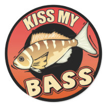 Kiss My Bass Fishing T-shirts Gifts Stickers