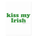 Kiss My Irish - Ireland St Patrick's Day Green Post Card