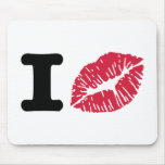 Kiss red lips mouse pad