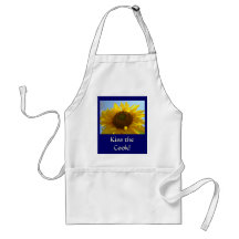 KISS THE COOK! Valentine Gift apron SUNFLOWERS