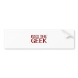 Kiss the Geek (red text) bumper stickers
