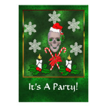Kiss The Santa Skull invitations