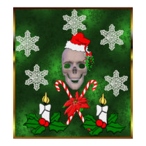 Kiss The Santa Skull posters